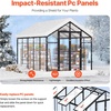 image:imageVEVOR 6 x 4 FT Polycarbonate Greenhouse Heavy Duty Outdoor Green House with Adjustable Vent amp PushPull Lockable Door Quick Setup Aluminum Frame Walkin Greenhouse Sunroom for Outside Garden Lawn810 Ft