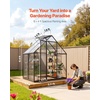 image:imageVEVOR 6 x 4 FT Polycarbonate Greenhouse Heavy Duty Outdoor Green House with Adjustable Vent amp PushPull Lockable Door Quick Setup Aluminum Frame Walkin Greenhouse Sunroom for Outside Garden Lawn64 Ft