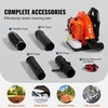 image:imageVEVOR 63CC Backpack Leaf Blower Gas Powered 189L Tank Delivers 1110CFM amp 220MPH Perfect for Garden Maintenance Clearing Leaves amp Snow79CC Backpack