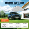 image:imageVEVOR 6x8x7 FT HeavyDuty Portable Outdoor Storage Shed Tent Waterproof Carport Garage Shelter with RollUp Zipper Door amp Vents UVResistant Canopy for Motorcycle Bike Lawn Mower Tools GrayWhite