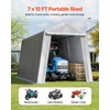 image:imageVEVOR 6x8x7 FT HeavyDuty Portable Outdoor Storage Shed Tent Waterproof Carport Garage Shelter with RollUp Zipper Door amp Vents UVResistant Canopy for Motorcycle Bike Lawn Mower Tools GrayGray