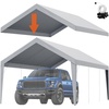 image:imageVEVOR 6x8x7 FT HeavyDuty Portable Outdoor Storage Shed Tent Waterproof Carport Garage Shelter with RollUp Zipper Door amp Vents UVResistant Canopy for Motorcycle Bike Lawn Mower Tools GrayGray
