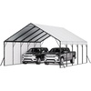 image:imageVEVOR 6x8x7 FT HeavyDuty Portable Outdoor Storage Shed Tent Waterproof Carport Garage Shelter with RollUp Zipper Door amp Vents UVResistant Canopy for Motorcycle Bike Lawn Mower Tools GrayWhite