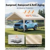 image:imageVEVOR 6x8x7 FT HeavyDuty Portable Outdoor Storage Shed Tent Waterproof Carport Garage Shelter with RollUp Zipper Door amp Vents UVResistant Canopy for Motorcycle Bike Lawn Mower Tools GrayBeige