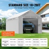 image:imageVEVOR 6x8x7 FT HeavyDuty Portable Outdoor Storage Shed Tent Waterproof Carport Garage Shelter with RollUp Zipper Door amp Vents UVResistant Canopy for Motorcycle Bike Lawn Mower Tools GrayGray
