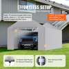 image:imageVEVOR 6x8x7 FT HeavyDuty Portable Outdoor Storage Shed Tent Waterproof Carport Garage Shelter with RollUp Zipper Door amp Vents UVResistant Canopy for Motorcycle Bike Lawn Mower Tools GrayGray