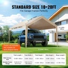 image:imageVEVOR 6x8x7 FT HeavyDuty Portable Outdoor Storage Shed Tent Waterproof Carport Garage Shelter with RollUp Zipper Door amp Vents UVResistant Canopy for Motorcycle Bike Lawn Mower Tools GrayBeige