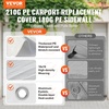 image:imageVEVOR 6x8x7 FT HeavyDuty Portable Outdoor Storage Shed Tent Waterproof Carport Garage Shelter with RollUp Zipper Door amp Vents UVResistant Canopy for Motorcycle Bike Lawn Mower Tools GrayWhite