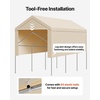 image:imageVEVOR 6x8x7 FT HeavyDuty Portable Outdoor Storage Shed Tent Waterproof Carport Garage Shelter with RollUp Zipper Door amp Vents UVResistant Canopy for Motorcycle Bike Lawn Mower Tools GrayBeige