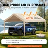 image:imageVEVOR 6x8x7 FT HeavyDuty Portable Outdoor Storage Shed Tent Waterproof Carport Garage Shelter with RollUp Zipper Door amp Vents UVResistant Canopy for Motorcycle Bike Lawn Mower Tools GrayBeige