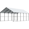 image:imageVEVOR 6x8x7 FT HeavyDuty Portable Outdoor Storage Shed Tent Waterproof Carport Garage Shelter with RollUp Zipper Door amp Vents UVResistant Canopy for Motorcycle Bike Lawn Mower Tools GrayWhite