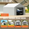 image:imageVEVOR 6x8x7 FT HeavyDuty Portable Outdoor Storage Shed Tent Waterproof Carport Garage Shelter with RollUp Zipper Door amp Vents UVResistant Canopy for Motorcycle Bike Lawn Mower Tools GrayGray