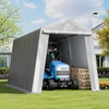 image:imageVEVOR 6x8x7 FT HeavyDuty Portable Outdoor Storage Shed Tent Waterproof Carport Garage Shelter with RollUp Zipper Door amp Vents UVResistant Canopy for Motorcycle Bike Lawn Mower Tools GrayGray