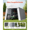 image:imageVEVOR 6x8x7 FT HeavyDuty Portable Outdoor Storage Shed Tent Waterproof Carport Garage Shelter with RollUp Zipper Door amp Vents UVResistant Canopy for Motorcycle Bike Lawn Mower Tools GrayGray