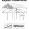 image:imageVEVOR 6x8x7 FT HeavyDuty Portable Outdoor Storage Shed Tent Waterproof Carport Garage Shelter with RollUp Zipper Door amp Vents UVResistant Canopy for Motorcycle Bike Lawn Mower Tools GrayWhite
