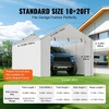 image:imageVEVOR 6x8x7 FT HeavyDuty Portable Outdoor Storage Shed Tent Waterproof Carport Garage Shelter with RollUp Zipper Door amp Vents UVResistant Canopy for Motorcycle Bike Lawn Mower Tools GrayWhite