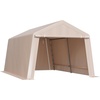 image:imageVEVOR 6x8x7 FT HeavyDuty Portable Outdoor Storage Shed Tent Waterproof Carport Garage Shelter with RollUp Zipper Door amp Vents UVResistant Canopy for Motorcycle Bike Lawn Mower Tools GrayBeige