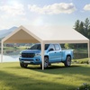 image:imageVEVOR 6x8x7 FT HeavyDuty Portable Outdoor Storage Shed Tent Waterproof Carport Garage Shelter with RollUp Zipper Door amp Vents UVResistant Canopy for Motorcycle Bike Lawn Mower Tools GrayBeige