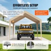 image:imageVEVOR 6x8x7 FT HeavyDuty Portable Outdoor Storage Shed Tent Waterproof Carport Garage Shelter with RollUp Zipper Door amp Vents UVResistant Canopy for Motorcycle Bike Lawn Mower Tools GrayBeige