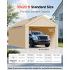 image:imageVEVOR 6x8x7 FT HeavyDuty Portable Outdoor Storage Shed Tent Waterproof Carport Garage Shelter with RollUp Zipper Door amp Vents UVResistant Canopy for Motorcycle Bike Lawn Mower Tools GrayBeige