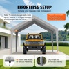 image:imageVEVOR 6x8x7 FT HeavyDuty Portable Outdoor Storage Shed Tent Waterproof Carport Garage Shelter with RollUp Zipper Door amp Vents UVResistant Canopy for Motorcycle Bike Lawn Mower Tools GrayGray