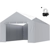 image:imageVEVOR 6x8x7 FT HeavyDuty Portable Outdoor Storage Shed Tent Waterproof Carport Garage Shelter with RollUp Zipper Door amp Vents UVResistant Canopy for Motorcycle Bike Lawn Mower Tools GrayGray