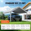 image:imageVEVOR 6x8x7 FT HeavyDuty Portable Outdoor Storage Shed Tent Waterproof Carport Garage Shelter with RollUp Zipper Door amp Vents UVResistant Canopy for Motorcycle Bike Lawn Mower Tools GrayGray