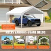 image:imageVEVOR 6x8x7 FT HeavyDuty Portable Outdoor Storage Shed Tent Waterproof Carport Garage Shelter with RollUp Zipper Door amp Vents UVResistant Canopy for Motorcycle Bike Lawn Mower Tools GrayWhite