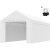 image:imageVEVOR 6x8x7 FT HeavyDuty Portable Outdoor Storage Shed Tent Waterproof Carport Garage Shelter with RollUp Zipper Door amp Vents UVResistant Canopy for Motorcycle Bike Lawn Mower Tools GrayWhite