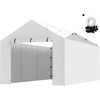 image:imageVEVOR 6x8x7 FT HeavyDuty Portable Outdoor Storage Shed Tent Waterproof Carport Garage Shelter with RollUp Zipper Door amp Vents UVResistant Canopy for Motorcycle Bike Lawn Mower Tools GrayWhite