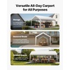 image:imageVEVOR 6x8x7 FT HeavyDuty Portable Outdoor Storage Shed Tent Waterproof Carport Garage Shelter with RollUp Zipper Door amp Vents UVResistant Canopy for Motorcycle Bike Lawn Mower Tools GrayWhite