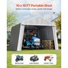 image:imageVEVOR 6x8x7 FT HeavyDuty Portable Outdoor Storage Shed Tent Waterproof Carport Garage Shelter with RollUp Zipper Door amp Vents UVResistant Canopy for Motorcycle Bike Lawn Mower Tools GrayGray