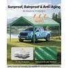 image:imageVEVOR 6x8x7 FT HeavyDuty Portable Outdoor Storage Shed Tent Waterproof Carport Garage Shelter with RollUp Zipper Door amp Vents UVResistant Canopy for Motorcycle Bike Lawn Mower Tools GrayTop Cover  Dark Green
