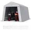 image:imageVEVOR 6x8x7 FT HeavyDuty Portable Outdoor Storage Shed Tent Waterproof Carport Garage Shelter with RollUp Zipper Door amp Vents UVResistant Canopy for Motorcycle Bike Lawn Mower Tools GrayGray