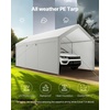 image:imageVEVOR 6x8x7 FT HeavyDuty Portable Outdoor Storage Shed Tent Waterproof Carport Garage Shelter with RollUp Zipper Door amp Vents UVResistant Canopy for Motorcycle Bike Lawn Mower Tools GrayWhite