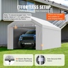 image:imageVEVOR 6x8x7 FT HeavyDuty Portable Outdoor Storage Shed Tent Waterproof Carport Garage Shelter with RollUp Zipper Door amp Vents UVResistant Canopy for Motorcycle Bike Lawn Mower Tools GrayGray