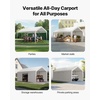 image:imageVEVOR 6x8x7 FT HeavyDuty Portable Outdoor Storage Shed Tent Waterproof Carport Garage Shelter with RollUp Zipper Door amp Vents UVResistant Canopy for Motorcycle Bike Lawn Mower Tools GrayWhite