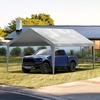 image:imageVEVOR 6x8x7 FT HeavyDuty Portable Outdoor Storage Shed Tent Waterproof Carport Garage Shelter with RollUp Zipper Door amp Vents UVResistant Canopy for Motorcycle Bike Lawn Mower Tools GrayGray