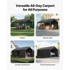 image:imageVEVOR 6x8x7 FT HeavyDuty Portable Outdoor Storage Shed Tent Waterproof Carport Garage Shelter with RollUp Zipper Door amp Vents UVResistant Canopy for Motorcycle Bike Lawn Mower Tools GrayGray