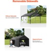image:imageVEVOR 6x8x7 FT HeavyDuty Portable Outdoor Storage Shed Tent Waterproof Carport Garage Shelter with RollUp Zipper Door amp Vents UVResistant Canopy for Motorcycle Bike Lawn Mower Tools GrayGray