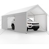 image:imageVEVOR 6x8x7 FT HeavyDuty Portable Outdoor Storage Shed Tent Waterproof Carport Garage Shelter with RollUp Zipper Door amp Vents UVResistant Canopy for Motorcycle Bike Lawn Mower Tools GrayWhite
