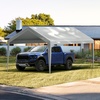 image:imageVEVOR 6x8x7 FT HeavyDuty Portable Outdoor Storage Shed Tent Waterproof Carport Garage Shelter with RollUp Zipper Door amp Vents UVResistant Canopy for Motorcycle Bike Lawn Mower Tools GrayGray