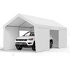 image:imageVEVOR 6x8x7 FT HeavyDuty Portable Outdoor Storage Shed Tent Waterproof Carport Garage Shelter with RollUp Zipper Door amp Vents UVResistant Canopy for Motorcycle Bike Lawn Mower Tools GrayWhite