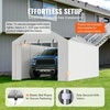 image:imageVEVOR 6x8x7 FT HeavyDuty Portable Outdoor Storage Shed Tent Waterproof Carport Garage Shelter with RollUp Zipper Door amp Vents UVResistant Canopy for Motorcycle Bike Lawn Mower Tools GrayWhite