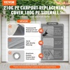 image:imageVEVOR 6x8x7 FT HeavyDuty Portable Outdoor Storage Shed Tent Waterproof Carport Garage Shelter with RollUp Zipper Door amp Vents UVResistant Canopy for Motorcycle Bike Lawn Mower Tools GrayGray