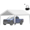 image:imageVEVOR 6x8x7 FT HeavyDuty Portable Outdoor Storage Shed Tent Waterproof Carport Garage Shelter with RollUp Zipper Door amp Vents UVResistant Canopy for Motorcycle Bike Lawn Mower Tools GrayWhite