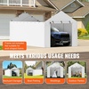 image:imageVEVOR 6x8x7 FT HeavyDuty Portable Outdoor Storage Shed Tent Waterproof Carport Garage Shelter with RollUp Zipper Door amp Vents UVResistant Canopy for Motorcycle Bike Lawn Mower Tools GrayWhite