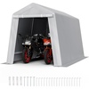 image:imageVEVOR 6x8x7 FT HeavyDuty Portable Outdoor Storage Shed Tent Waterproof Carport Garage Shelter with RollUp Zipper Door amp Vents UVResistant Canopy for Motorcycle Bike Lawn Mower Tools GrayGray
