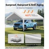 image:imageVEVOR 6x8x7 FT HeavyDuty Portable Outdoor Storage Shed Tent Waterproof Carport Garage Shelter with RollUp Zipper Door amp Vents UVResistant Canopy for Motorcycle Bike Lawn Mower Tools GrayWhite