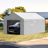 image:imageVEVOR 6x8x7 FT HeavyDuty Portable Outdoor Storage Shed Tent Waterproof Carport Garage Shelter with RollUp Zipper Door amp Vents UVResistant Canopy for Motorcycle Bike Lawn Mower Tools GrayGray